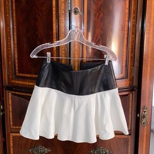 Tibi Leather and Cotton Skirt